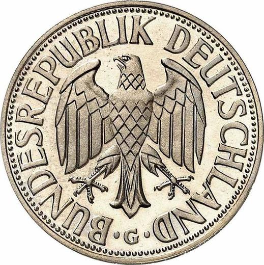 Реверс монеты - 1 марка 1962 года G - цена  монеты - Германия, ФРГ