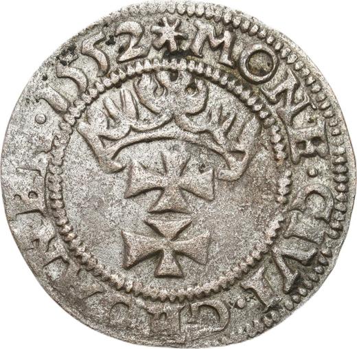Реверс монеты - Шеляг 1552 года "Гданьск" - цена серебряной монеты - Польша, Сигизмунд II Август