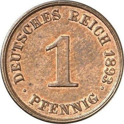 Anverso 1 Pfennig 1893 J "Tipo 1890-1916" - valor de la moneda  - Alemania, Imperio alemán