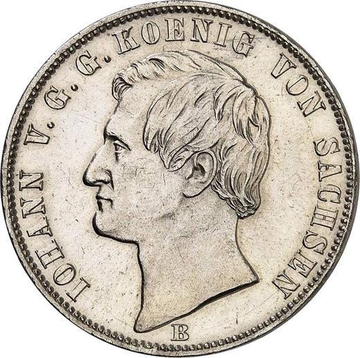 Аверс монеты - Талер 1868 года B - цена серебряной монеты - Саксония-Альбертина, Иоганн