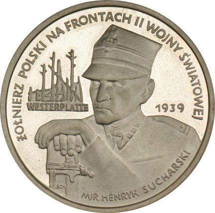Reverso 5000 eslotis 1989 MW BCH "Henryk Sucharski" Plata - valor de la moneda de plata - Polonia, República Popular