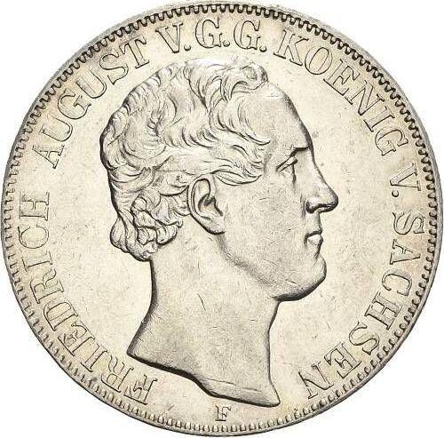 Аверс монеты - 2 талера 1851 года F - цена серебряной монеты - Саксония-Альбертина, Фридрих Август II