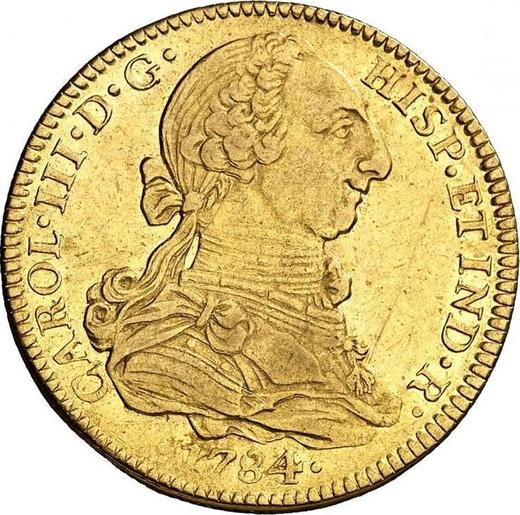 Аверс монеты - 4 эскудо 1784 года Mo FM - цена золотой монеты - Мексика, Карл III