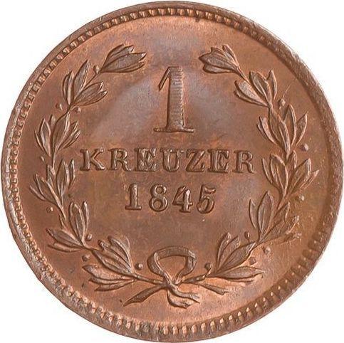 Rewers monety - 1 krajcar 1845 "Typ 1845-1852" - cena  monety - Badenia, Leopold