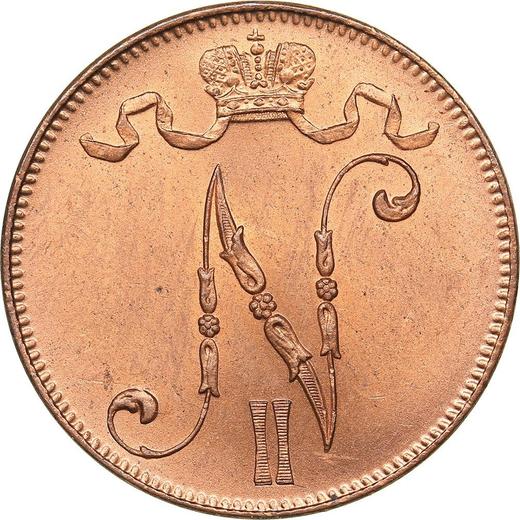 Аверс монеты - 5 пенни 1916 года - цена  монеты - Финляндия, Великое княжество