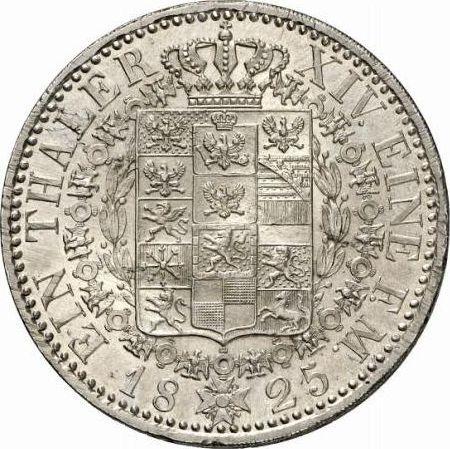 Rewers monety - Talar 1825 D - cena srebrnej monety - Prusy, Fryderyk Wilhelm III