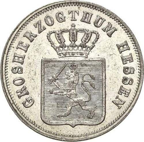 Аверс монеты - 6 крейцеров 1854 года - цена серебряной монеты - Гессен-Дармштадт, Людвиг III