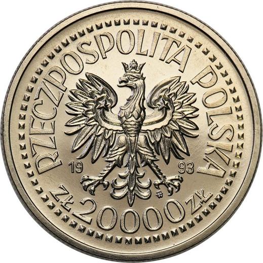 Аверс монеты - Пробные 20000 злотых 1993 года MW ET "Казимир IV Ягеллончик" Никель - цена  монеты - Польша, III Республика до деноминации