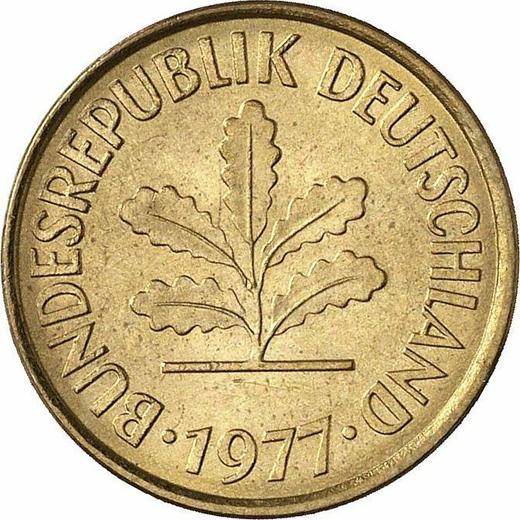 Реверс монеты - 5 пфеннигов 1977 года F - цена  монеты - Германия, ФРГ