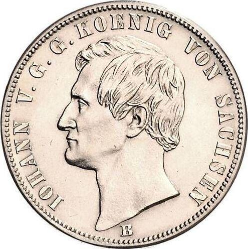 Аверс монеты - Талер 1871 года B "Победа над Францией" - цена серебряной монеты - Саксония-Альбертина, Иоганн