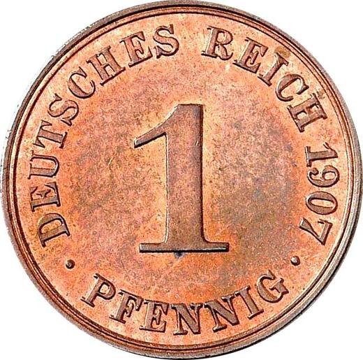 Anverso 1 Pfennig 1907 A "Tipo 1890-1916" - valor de la moneda  - Alemania, Imperio alemán