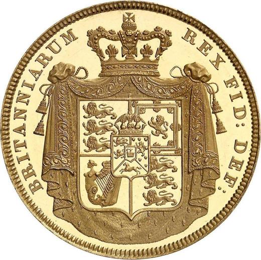 Rewers monety - 5 funtow 1826 - cena złotej monety - Wielka Brytania, Jerzy IV