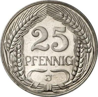 Аверс монеты - 25 пфеннигов 1909 года J "Тип 1909-1912" - цена  монеты - Германия, Германская Империя