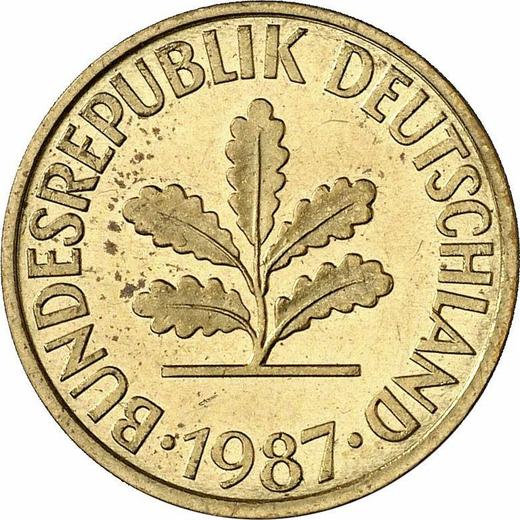 Rewers monety - 10 fenigów 1987 G - cena  monety - Niemcy, RFN