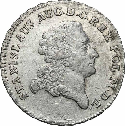 Аверс монеты - Двузлотовка (8 грошей) 1774 года AP - цена серебряной монеты - Польша, Станислав II Август