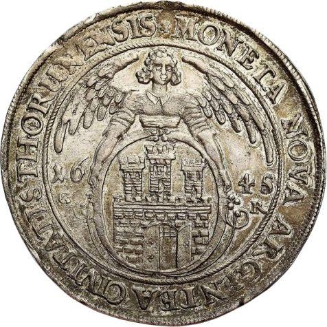 Reverse Thaler 1645 GR "Torun" - Silver Coin Value - Poland, Wladyslaw IV