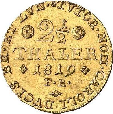 Reverso 2 1/2 táleros 1819 FR - valor de la moneda de oro - Brunswick-Wolfenbüttel, Carlos II