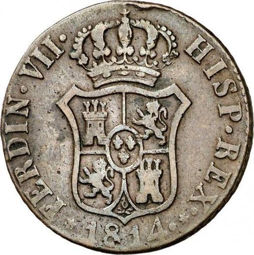Anverso 3 cuartos 1814 "Cataluña" - valor de la moneda  - España, Fernando VII
