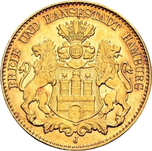 Anverso 10 marcos 1903 J "Hamburg" - valor de la moneda de oro - Alemania, Imperio alemán