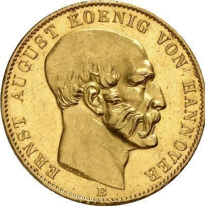 Awers monety - 10 talarów 1851 B - cena złotej monety - Hanower, Ernest August I