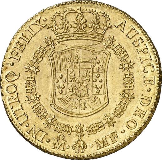 Реверс монеты - 8 эскудо 1767 года Mo MF - цена золотой монеты - Мексика, Карл III