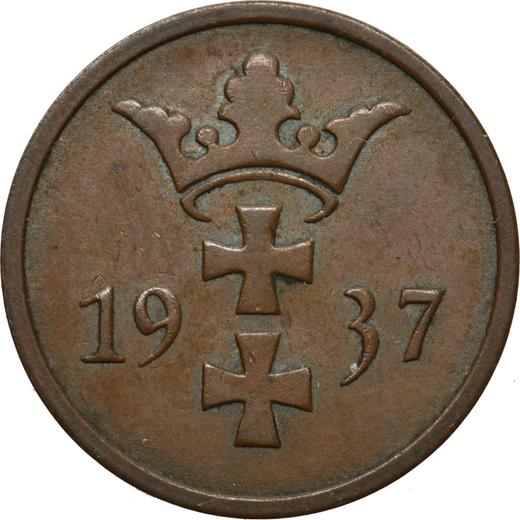 Аверс монеты - 2 пфеннига 1937 года - цена  монеты - Польша, Вольный город Данциг