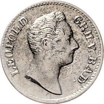 Awers monety - 3 krajcary 1837 - cena srebrnej monety - Badenia, Leopold