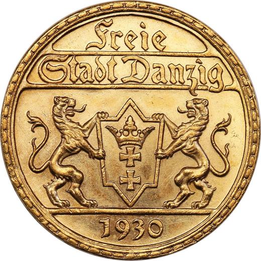 Реверс монеты - 25 гульденов 1930 года "Статуя Нептуна" - цена золотой монеты - Польша, Вольный город Данциг