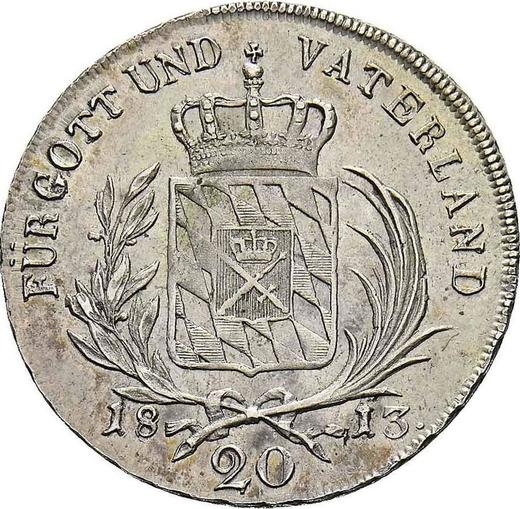 Реверс монеты - 20 крейцеров 1813 года - цена серебряной монеты - Бавария, Максимилиан I