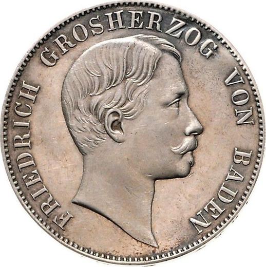 Аверс монеты - Талер 1865 года "Тип 1857-1865" - цена серебряной монеты - Баден, Фридрих I