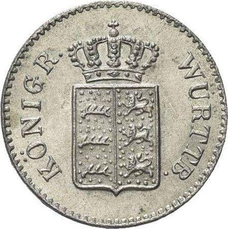 Аверс монеты - 1 крейцер 1854 года - цена серебряной монеты - Вюртемберг, Вильгельм I