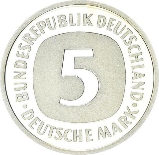 Anverso 5 marcos 1994 J - valor de la moneda  - Alemania, RFA