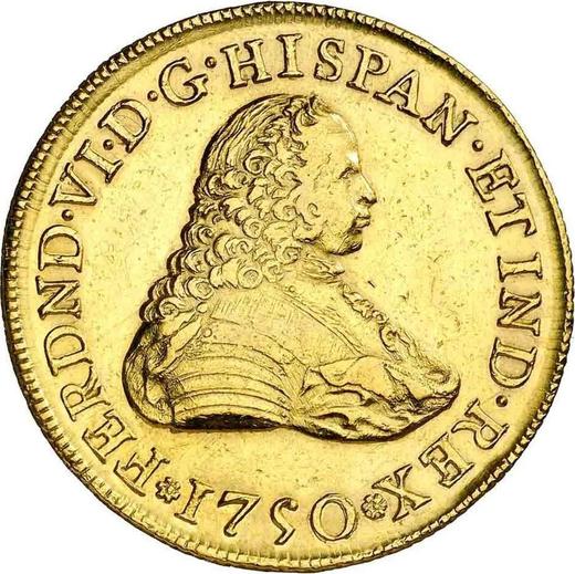 Аверс монеты - 8 эскудо 1750 года Mo MF - цена золотой монеты - Мексика, Фердинанд VI