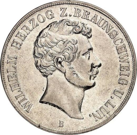 Аверс монеты - 2 талера 1855 года B - цена серебряной монеты - Брауншвейг-Вольфенбюттель, Вильгельм