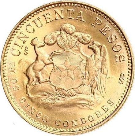 Rewers monety - 50 peso 1974 So - cena złotej monety - Chile, Republika (Po denominacji)