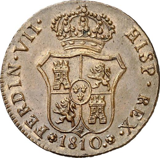 Аверс монеты - 6 куарто 1810 года "Каталония" - цена  монеты - Испания, Фердинанд VII