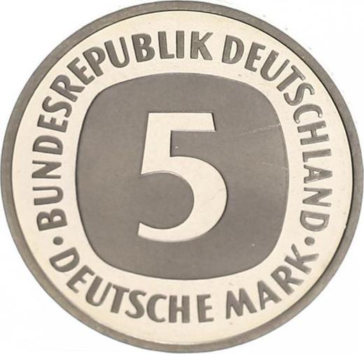 Anverso 5 marcos 1995 G - valor de la moneda  - Alemania, RFA