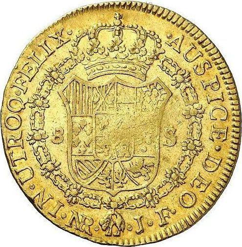 Реверс монеты - 8 эскудо 1808 года NR JF - цена золотой монеты - Колумбия, Карл IV