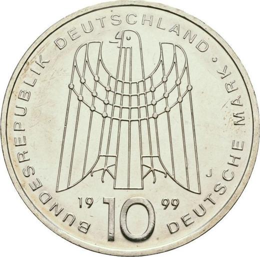 Реверс монеты - 10 марок 1999 года J "Детские деревни SOS" - цена серебряной монеты - Германия, ФРГ