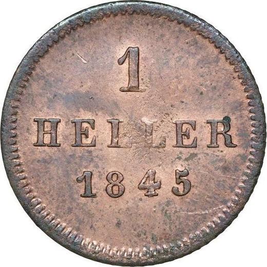 Rewers monety - 1 halerz 1845 - cena  monety - Bawaria, Ludwik I