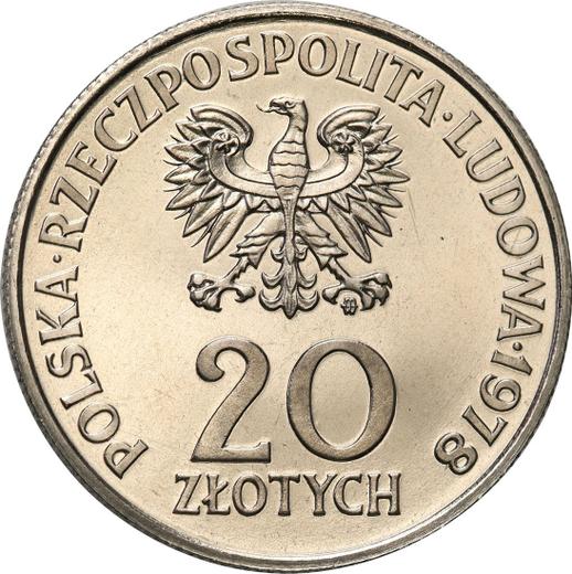 Аверс монеты - Пробные 20 злотых 1978 года MW "Мария Конопницкая" Никель - цена  монеты - Польша, Народная Республика