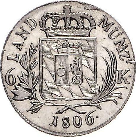 Reverso 6 Kreuzers 1806 - valor de la moneda de plata - Baviera, Maximilian I