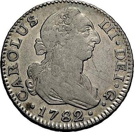 Avers 2 Reales 1782 M PJ - Silbermünze Wert - Spanien, Karl III
