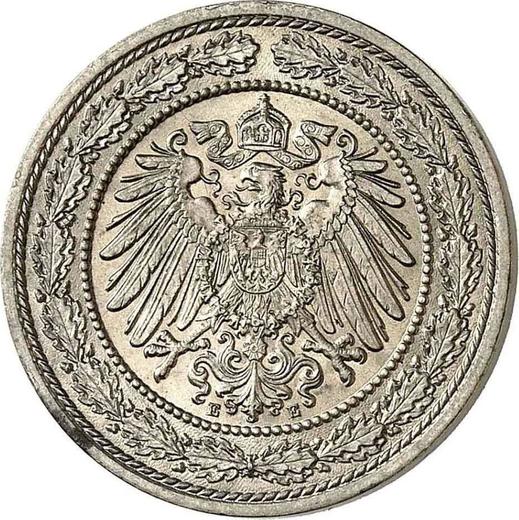 Reverso 20 Pfennige 1890 E "Tipo 1890-1892" - valor de la moneda  - Alemania, Imperio alemán