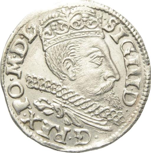 Аверс монеты - Трояк (3 гроша) 1597 года IF SC HR "Быдгощский монетный двор" - цена серебряной монеты - Польша, Сигизмунд III Ваза