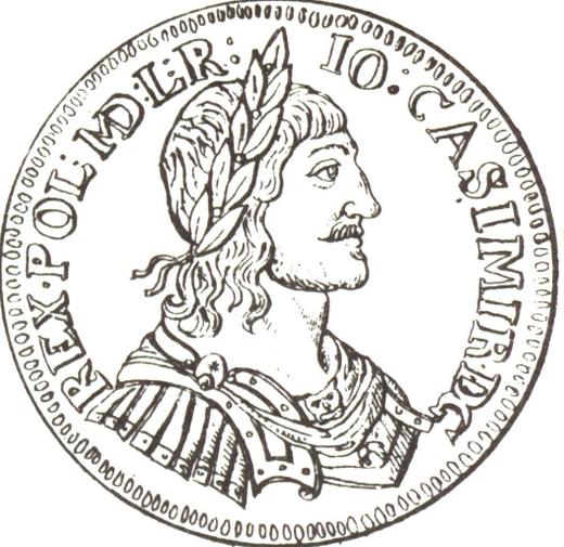 Аверс монеты - Талер 1651 года Прямой герб - цена серебряной монеты - Польша, Ян II Казимир