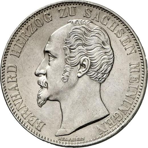 Аверс монеты - 2 талера 1854 года - цена серебряной монеты - Саксен-Мейнинген, Бернгард II
