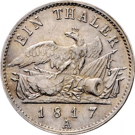 Reverso Tálero 1817 A "Tipo 1816-1822" - valor de la moneda de plata - Prusia, Federico Guillermo III