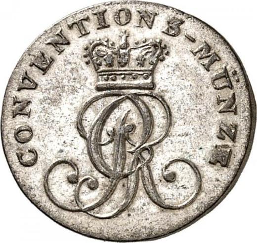 Аверс монеты - Мариенгрош 1818 года H - цена серебряной монеты - Ганновер, Георг III
