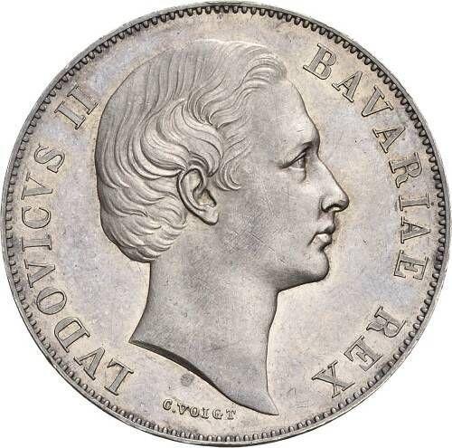 Obverse Thaler no date (1865) "Madonna" - Silver Coin Value - Bavaria, Ludwig II